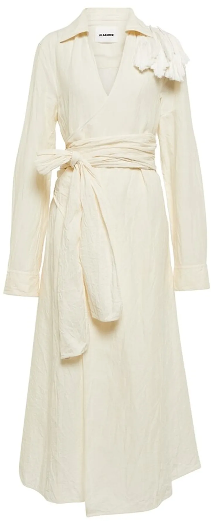 Linen and cotton wrap dress