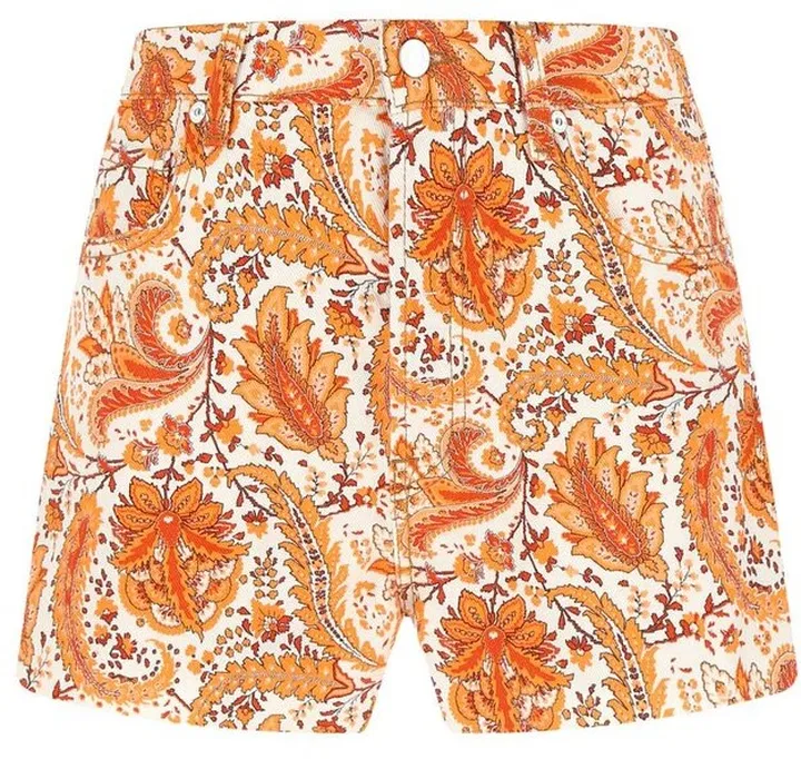 Etro Paisley Printed Mid-Rise Denim Shorts
