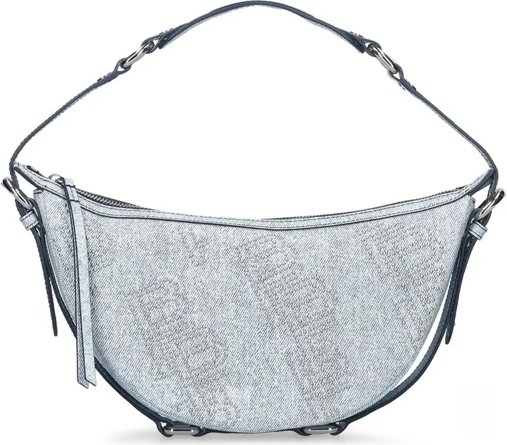 Gib denim stud leather bag