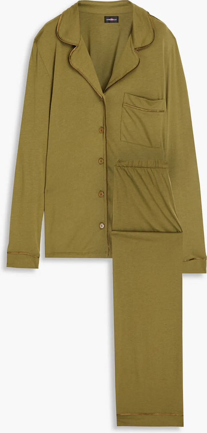 Bella Pima cotton and modal-blend jersey pajama set