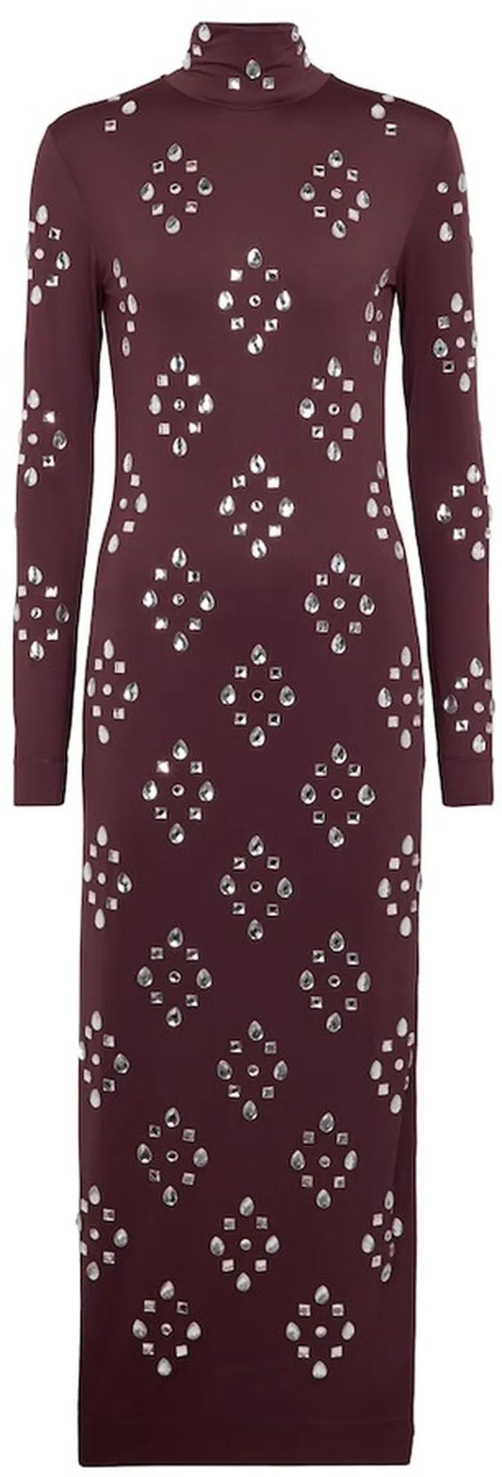 Crystal-embellished jersey maxi dress