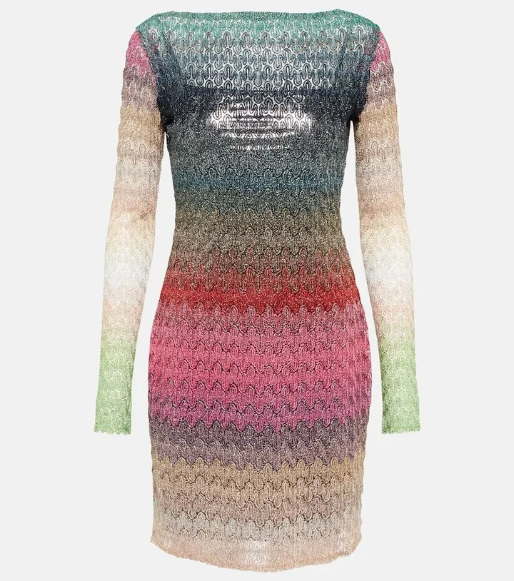 Metallic knit minidress