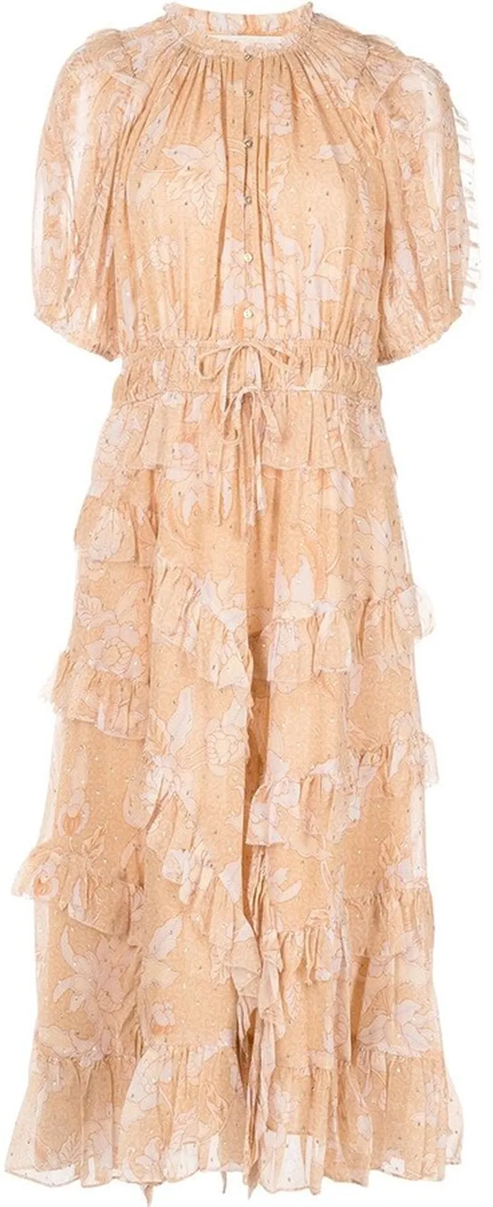 Cara flora-print midi dress