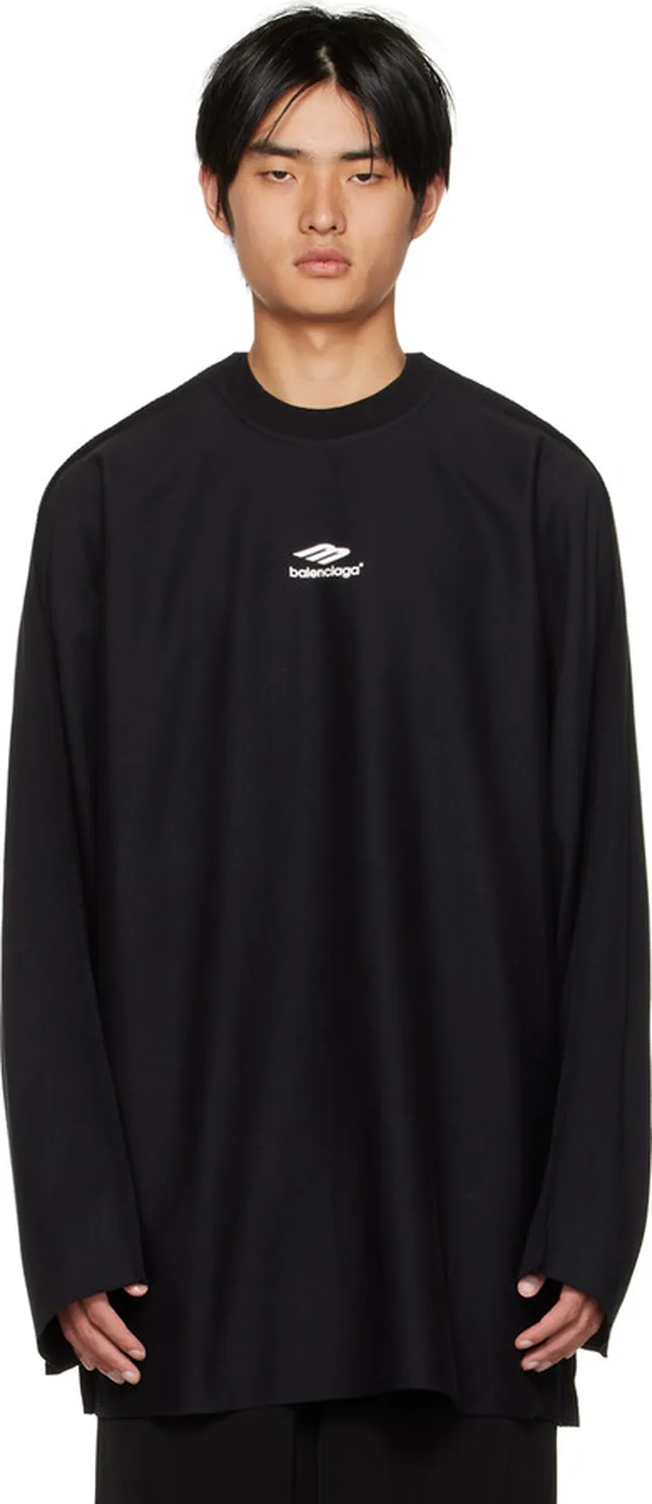 Balenciaga Black Flat Long Sleeve T-shirt
