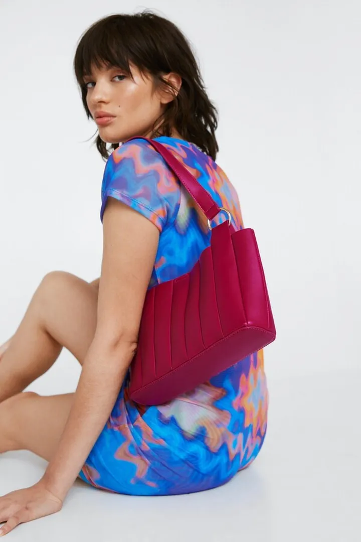 Nasty Gal Womens Faux Leather Structured Shoulder Bag