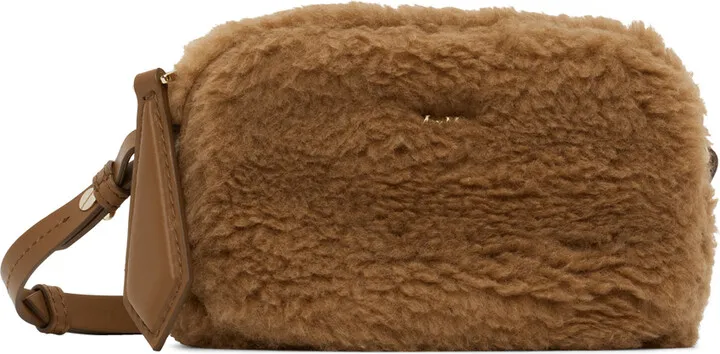 Max Mara Brown Teddy Fabric Belt Bag