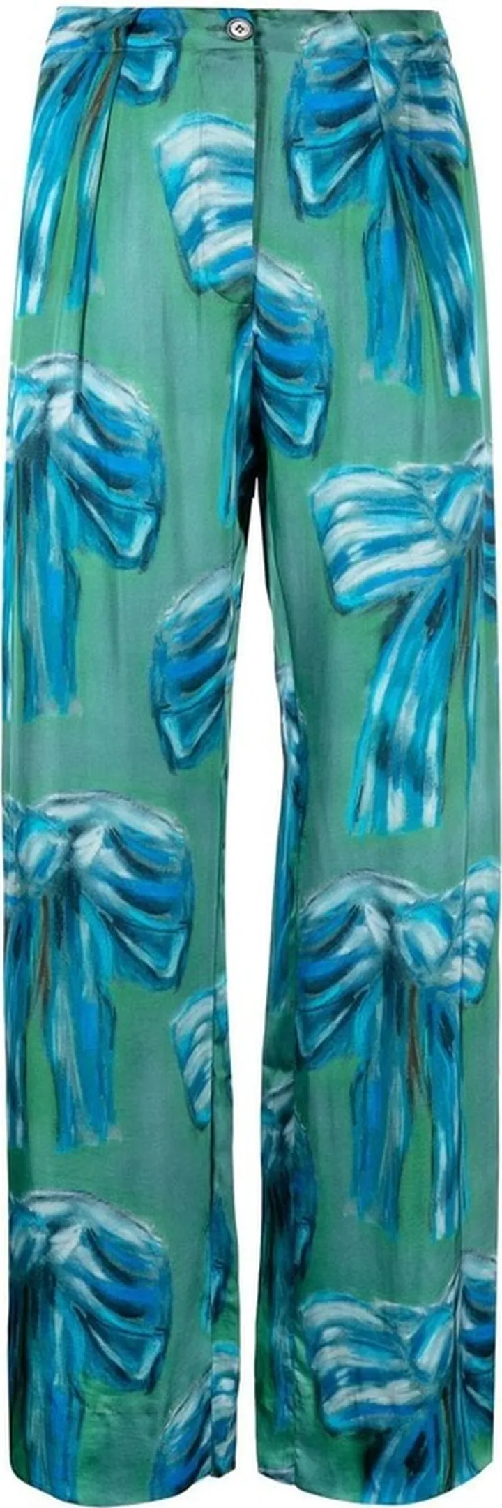 Bow-Print Straight-Leg Trousers