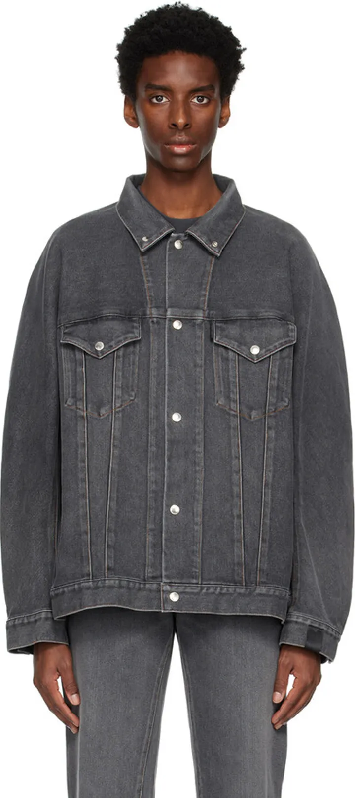 N.Hoolywood Black Boxy Denim Jacket