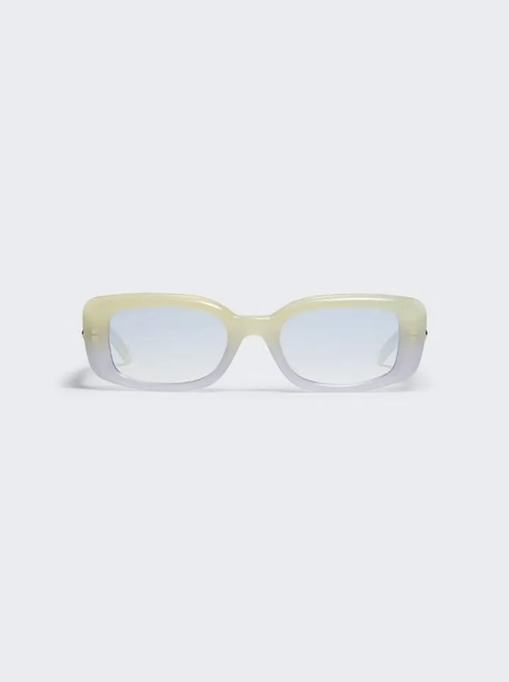 The Bell Rectangular Sunglasses Graduated Light Yellow and Violet Frame