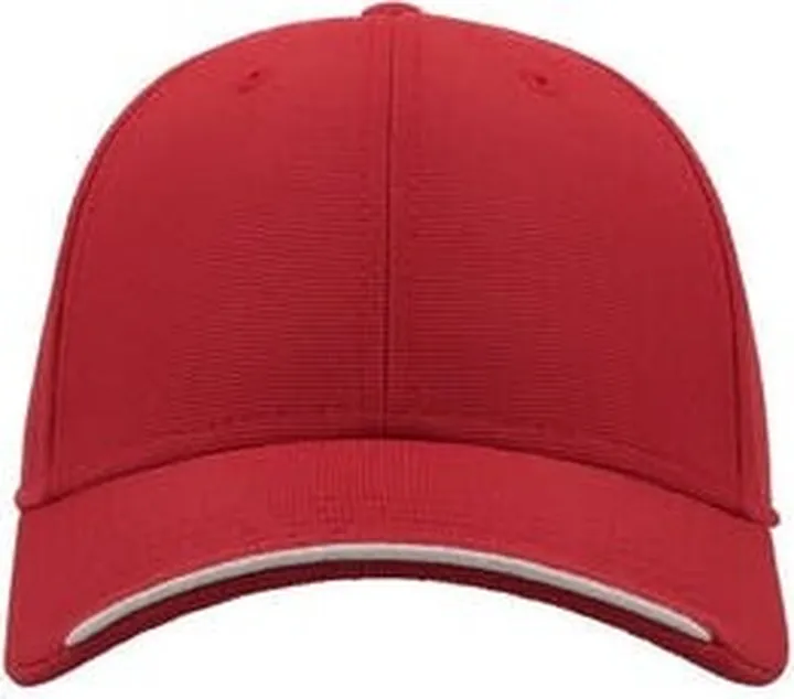 Atlantis Estoril Jacquard Weave 6 Panel Cap - Red