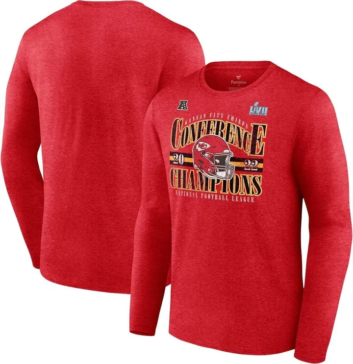 Men's Fanatics Branded Red Kansas City Chiefs 2022 Afc Champions Banner Worthy Long Sleeve T-shirt