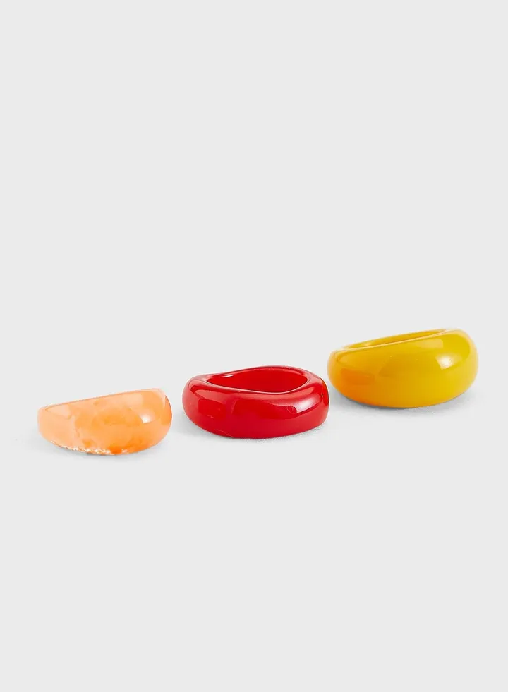 3 Pack Plastic Rings Set