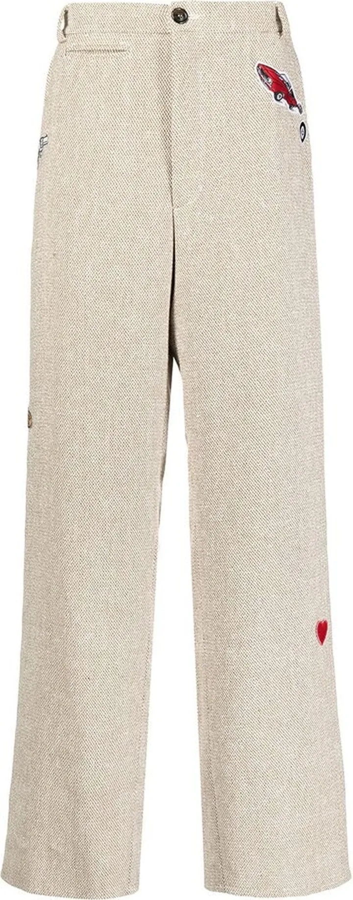 Patch-Detailed Straight-Leg Trousers