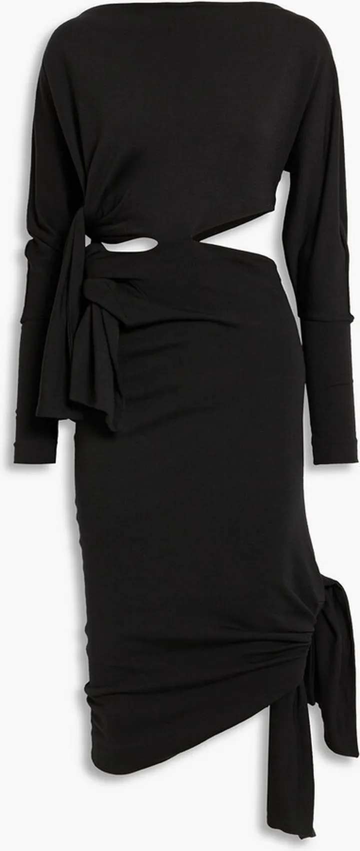 Elena knotted cutout jersey midi dress