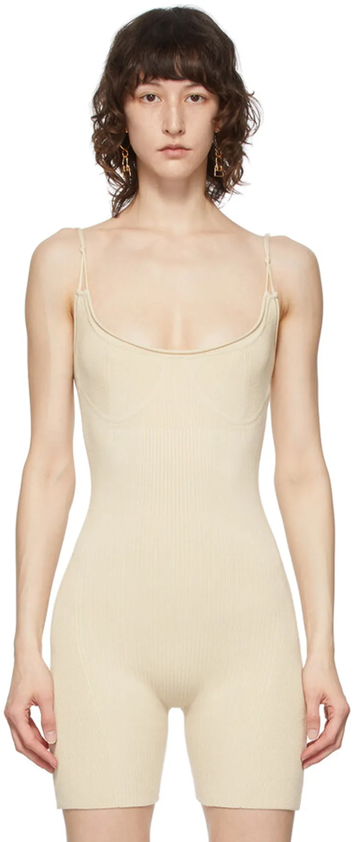 Jacquemus Beige 'Le Body Short' Bodysuit