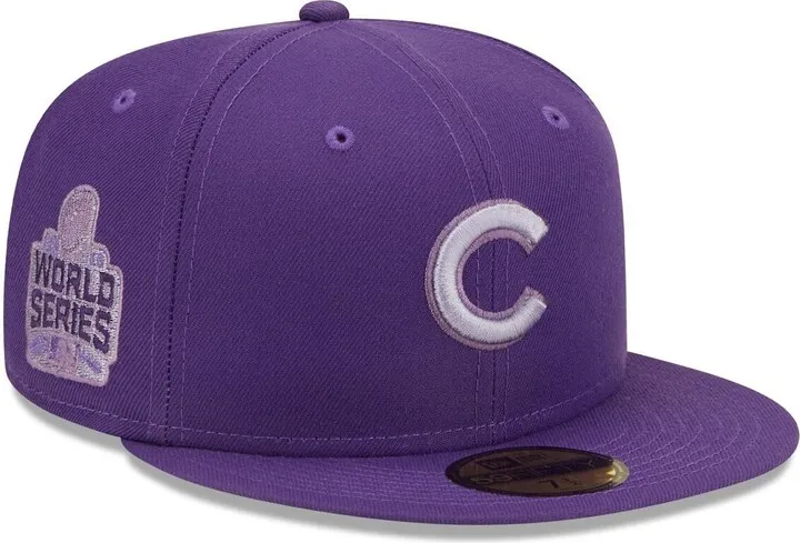 Men's New Era Purple Chicago Cubs Lavender Undervisor 59Fifty Fitted Hat