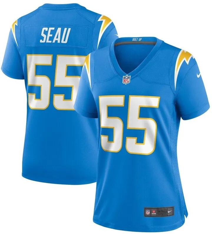 Women's Nike Junior Seau Powder Blue Los Angeles Chargers Game Retired Player Jersey