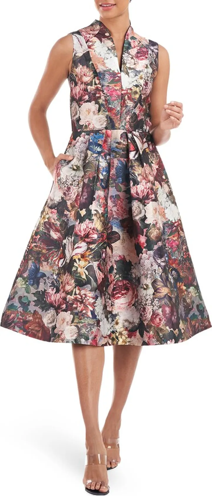 Sarabeth Floral Print Fit & Flare Midi Dress