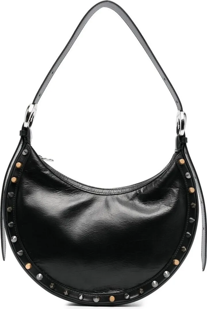 Crescent Moon studded shoulder bag