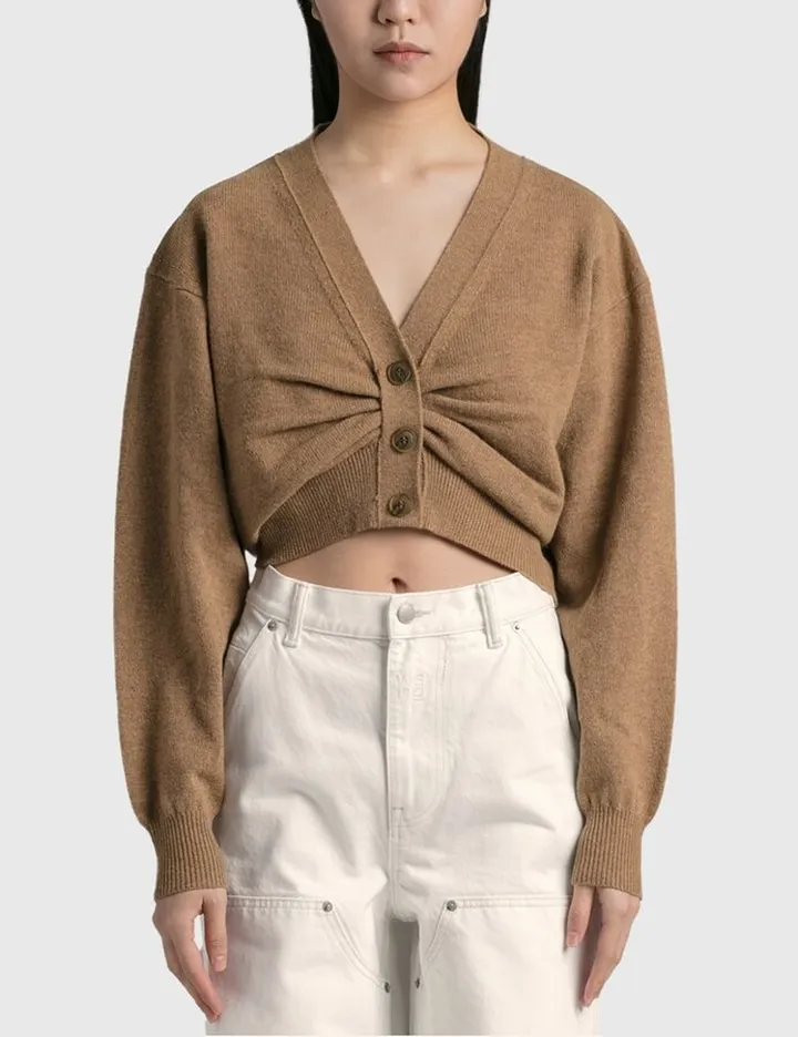 V Neck Cropped Cardigan