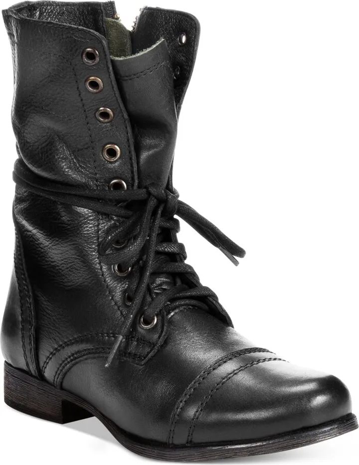 Steve Madden Women's Troopa Lace-up Combat Boots