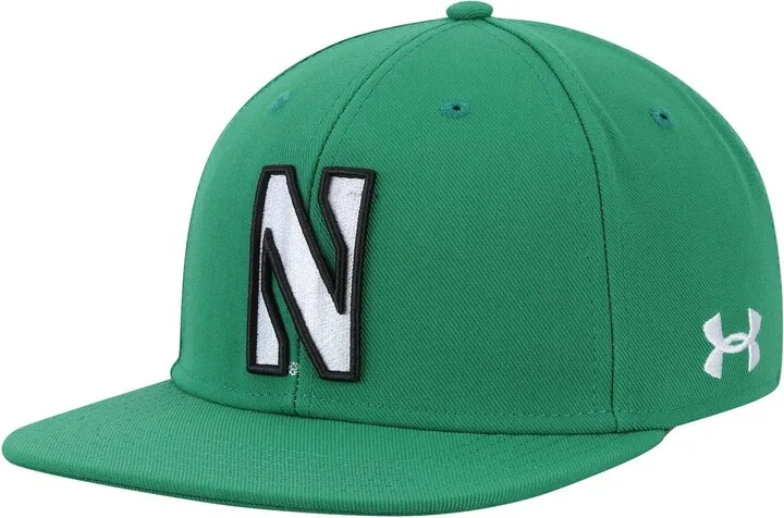 Men's Under Armour Kelly Green Northwestern Wildcats On-Field Baseball Fitted Hat