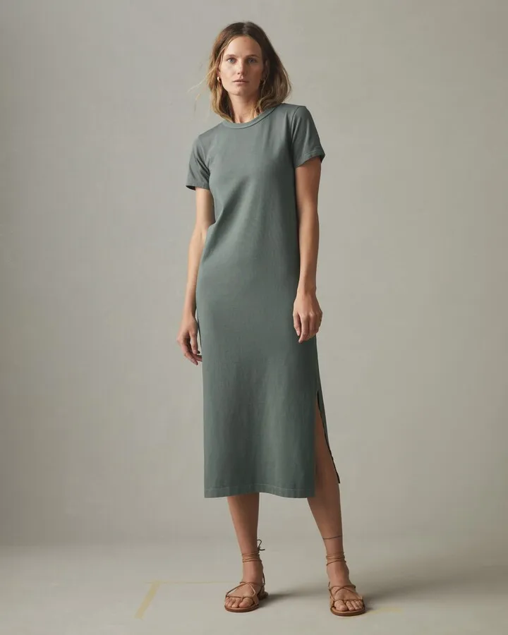 Midi Tee Dress - Agave Green