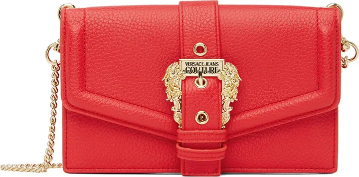 Versace Jeans Couture Red Baroque Buckle Bag