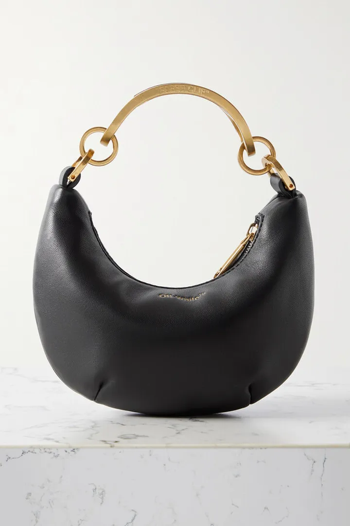 Off-White - Paperclip Mini Leather Tote - Black