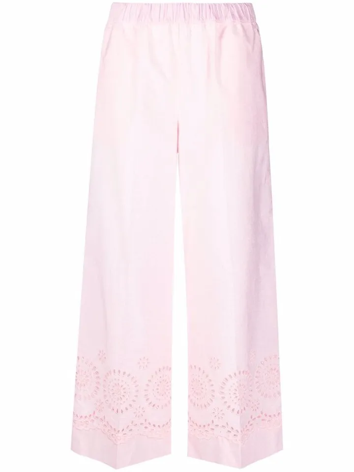 Broderie-Anglaise Cropped Trousers