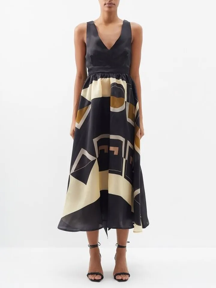 The Casablanca Printed Silk Dress