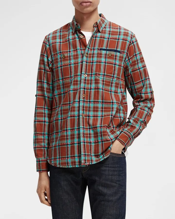 Men's Check Flannel Sport Shirt