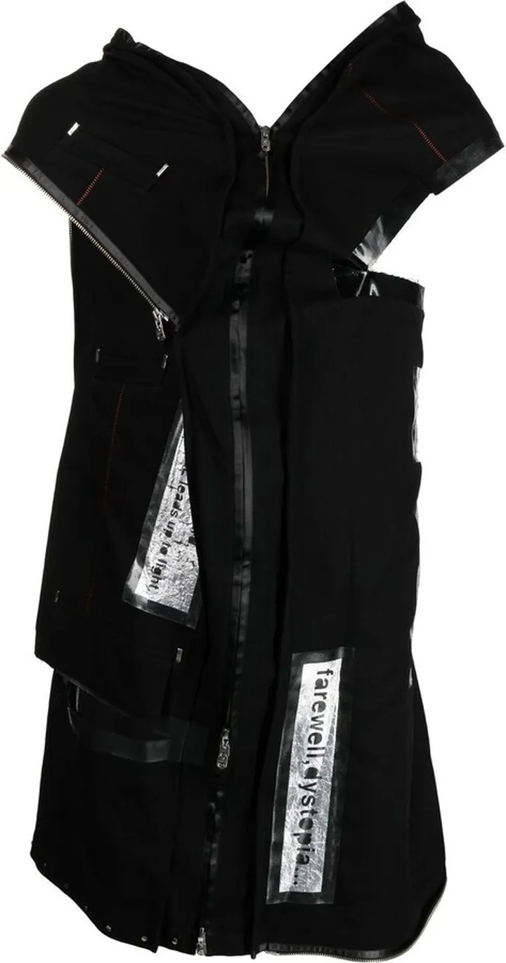 Asymmetrical Distressed Sleeveless Jacket