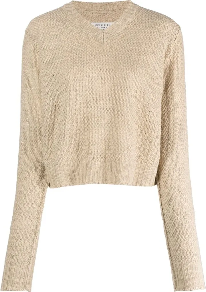 V-neck knitted jumper
