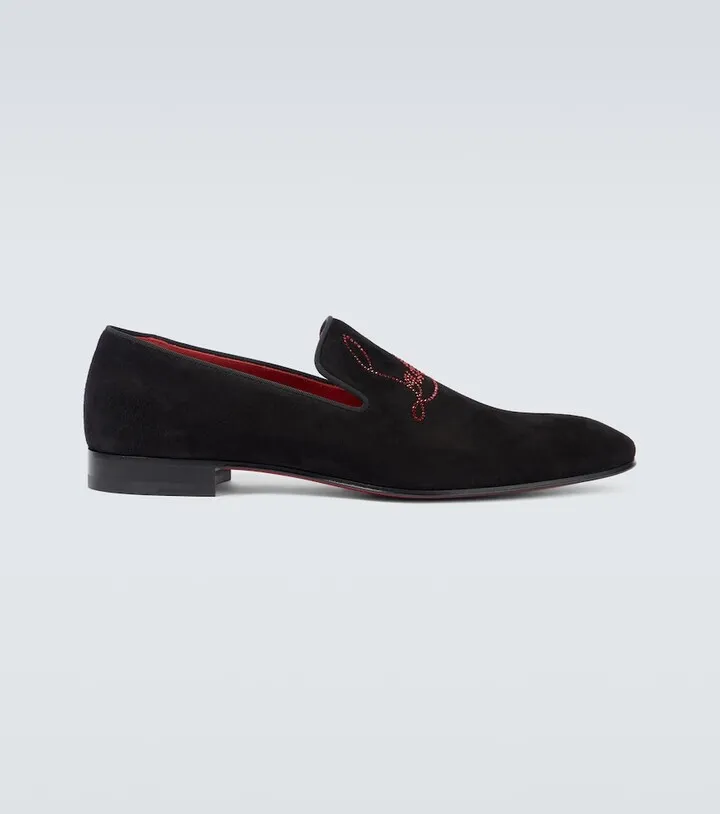 Navy Dandelion suede loafers