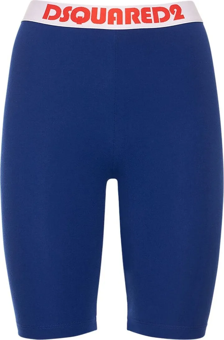 Logo stretch cotton jersey bike shorts