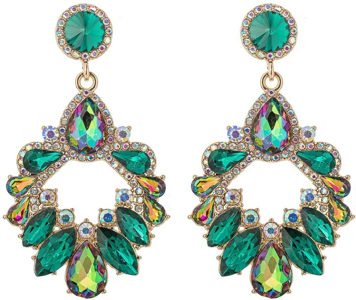 Green Hazel Statement Earrings