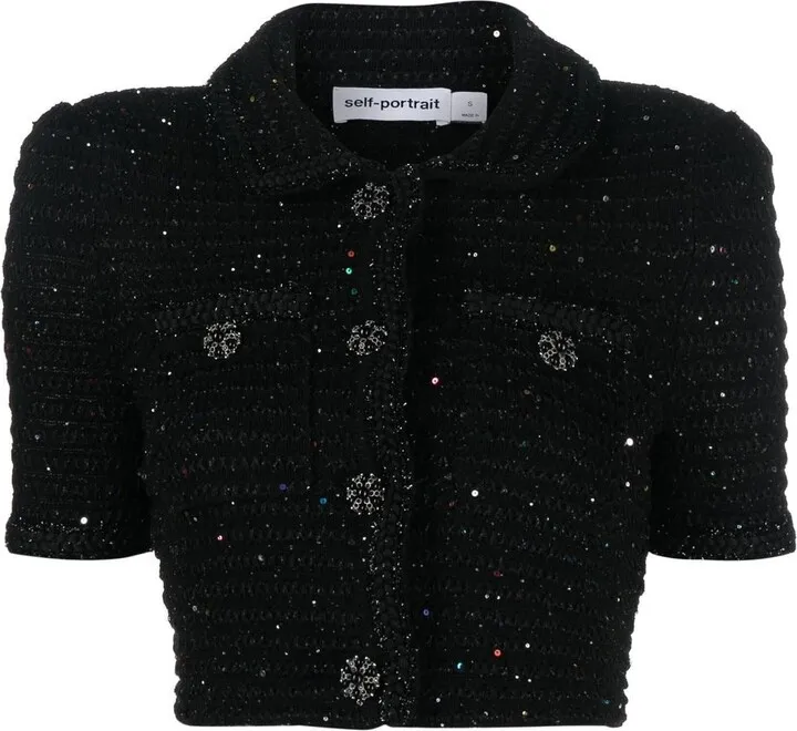 Sequin Knitted Polo Shirt