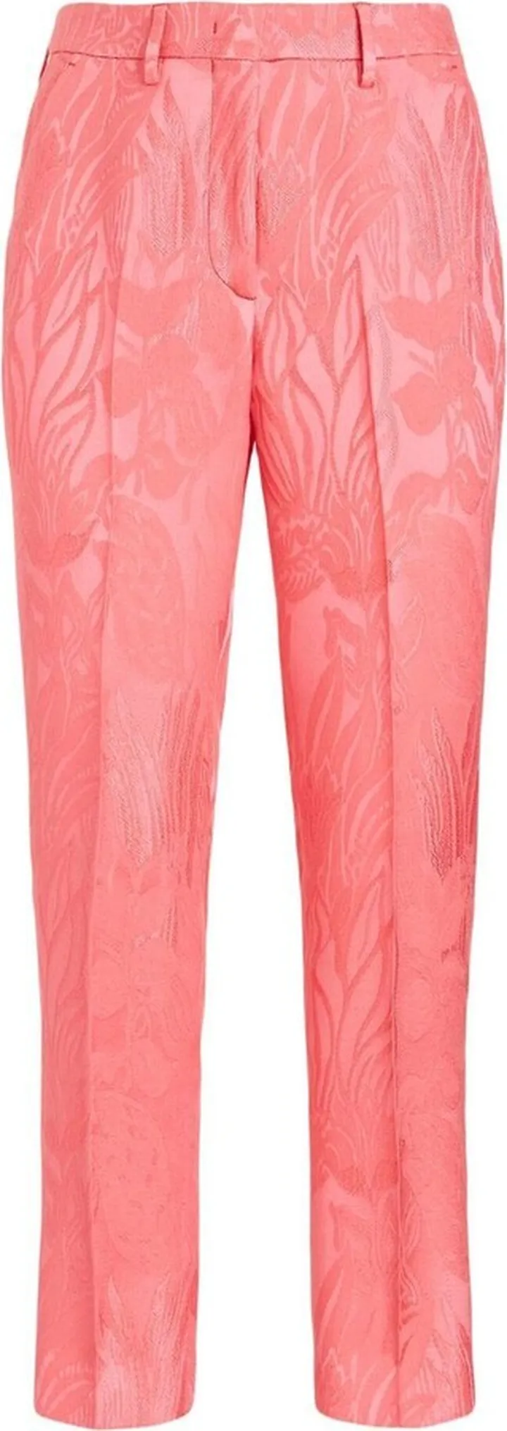 Floral-Embroidered Cropped Trousers