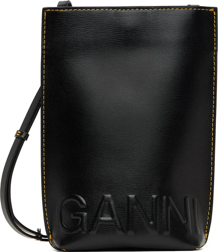 GANNI Black Small Banner Bag