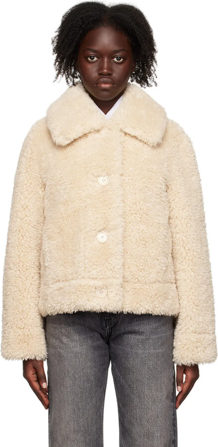 Stand Studio Beige Melina Faux-Shearling Jacket