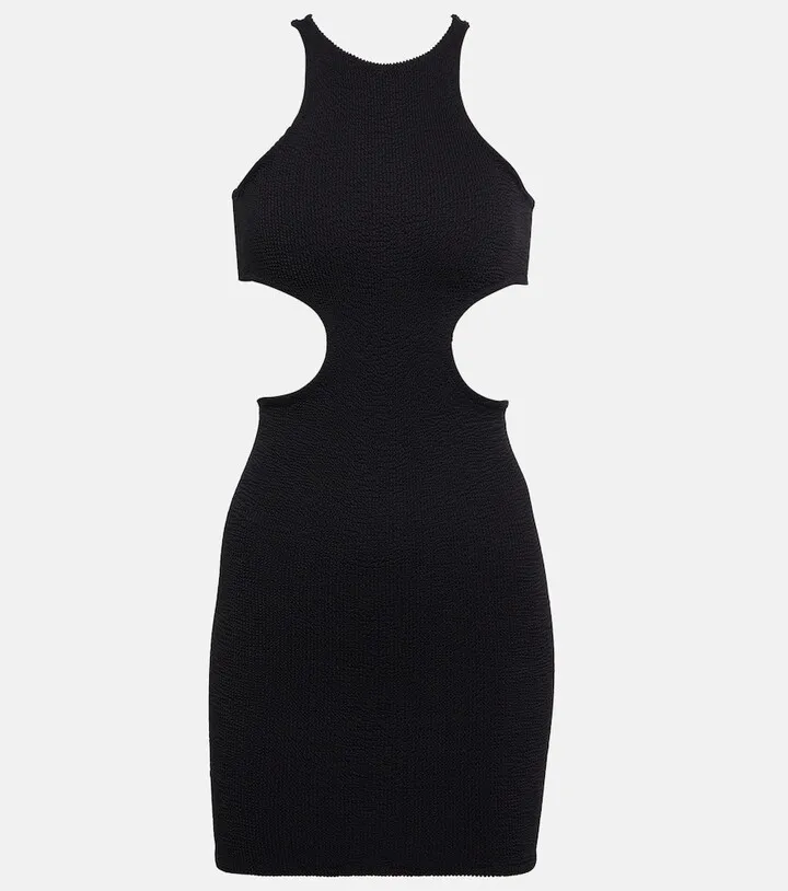 Ele textured cutout minidress