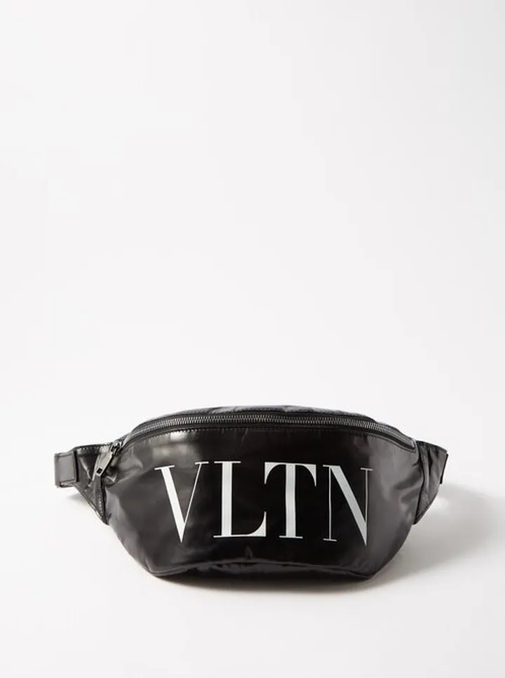Vltn-logo Smooth Leather Belt Bag