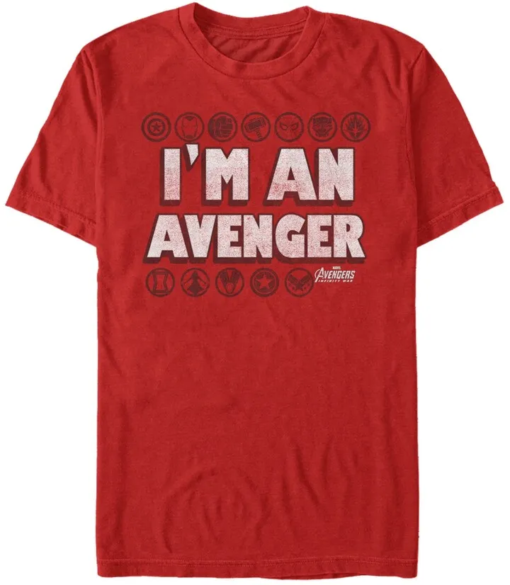 Marvel Men's Avengers Infinity War I'm An Avenger Symbols Short Sleeve T-Shirt