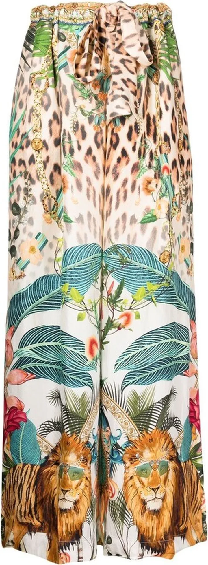 Straight-Leg Print Trousers