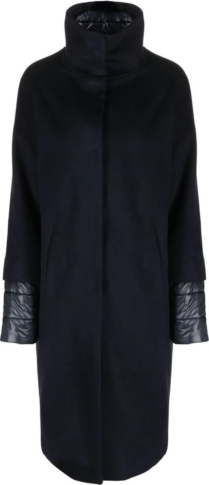 Funnel Neck Single-Breasted Coat