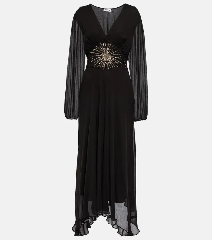 Christie embellished chiffon maxi dress