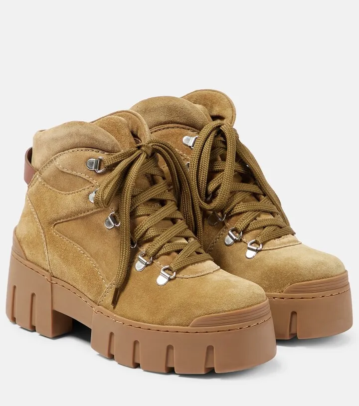 Mealie platform suede hiking boots