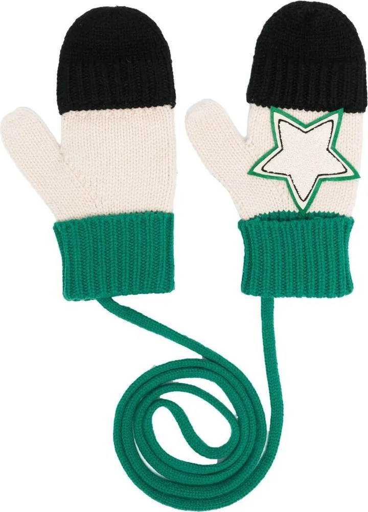 Star-Patch Panelled Mittens