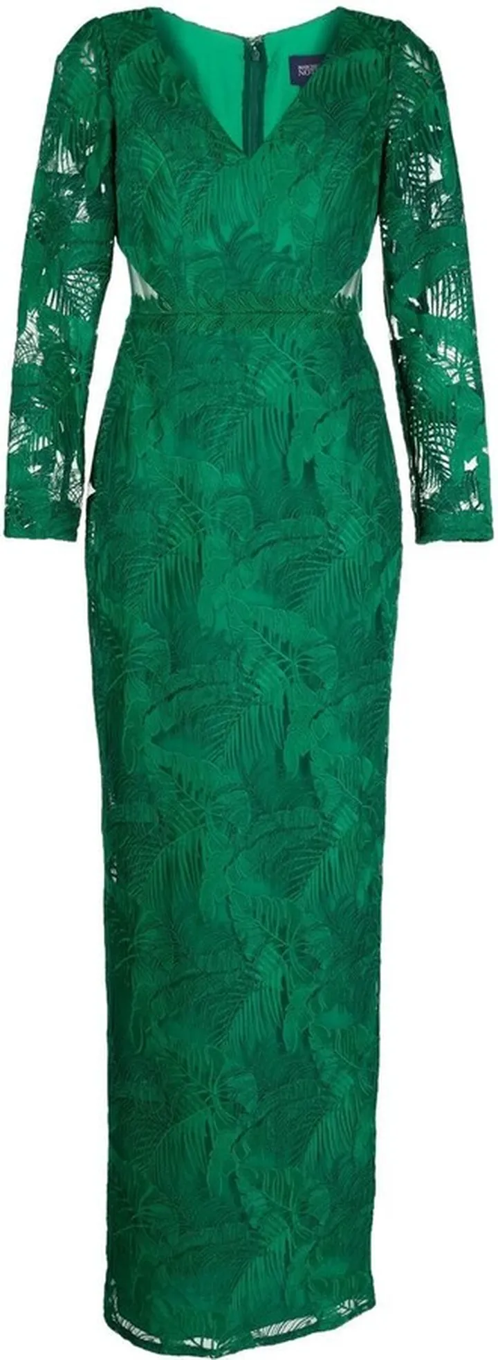 Leaf-Embroidered Tailored Gown